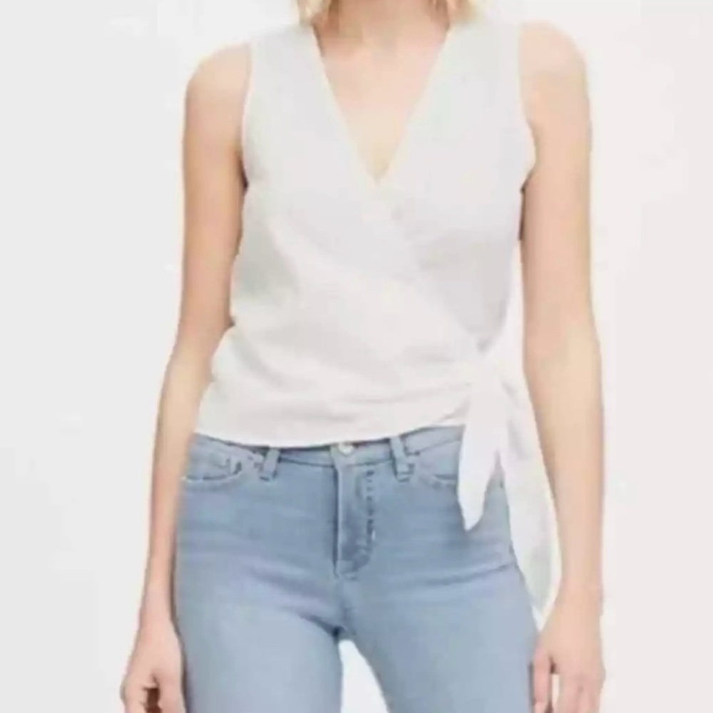 Banana Republic White Wrap Tank Top